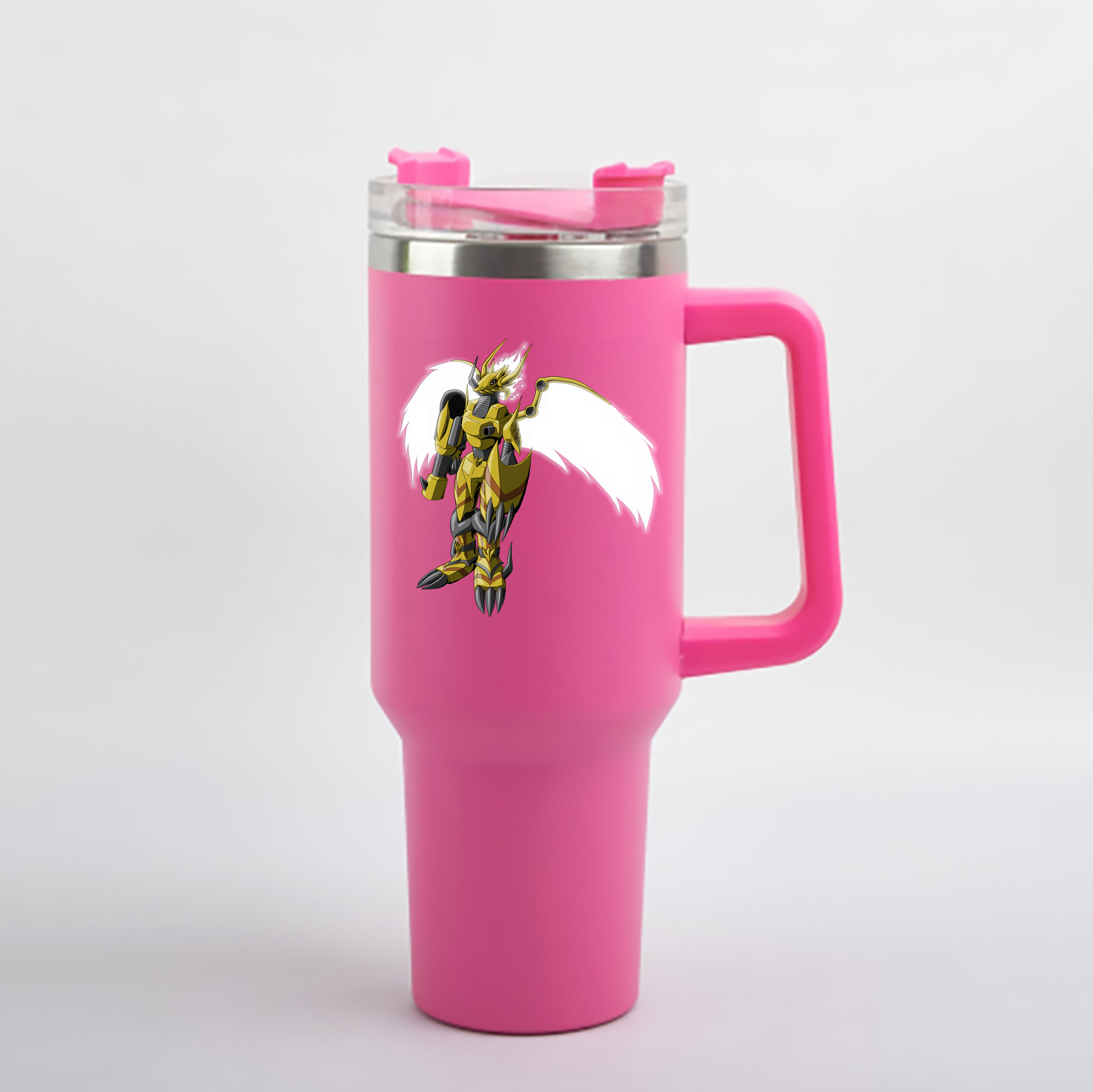 （画像用） Digimon デジタルモンスター/デジモン 1200mL車用タンブラー - クリスタルステッカー（プラスチックストロー付き）